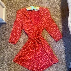 Red madewell romper - perfect for casual or dressing up!